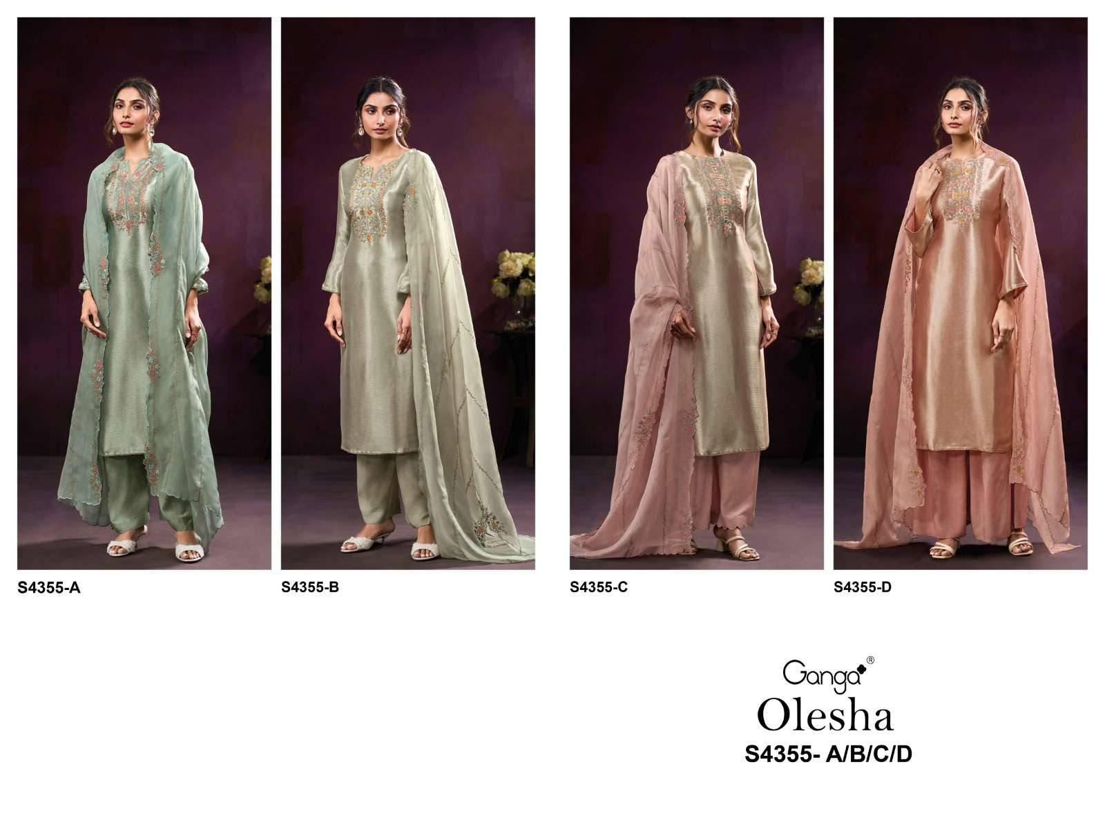 OLESHA 4355 Series By GANGA FASHION Stylish Beautiful Colourful Silk Dresses At Wholesale Price